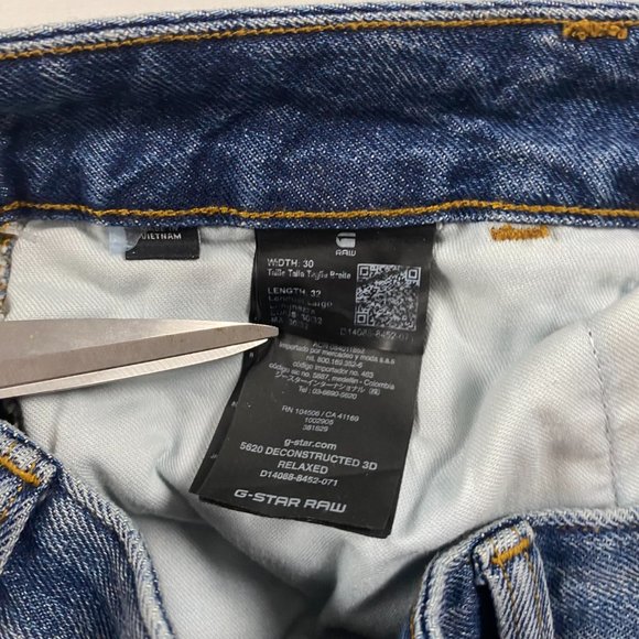 NWT G-Star Raw 5620 Deconstructed 3D Relaxed Fit Jeans Mens 30 x 32 Cotton - Picture 9 of 15